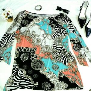 Danny and Nicole beautiful  Tunic 14 W Multi Color